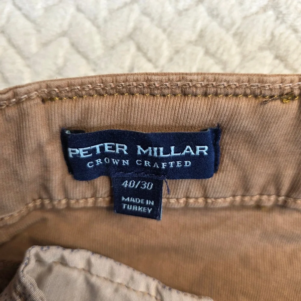 Peter‎ Millar Crown Crafted Mens Tan 5-Pocket Pants Brown 40/30 Turkey Tailored